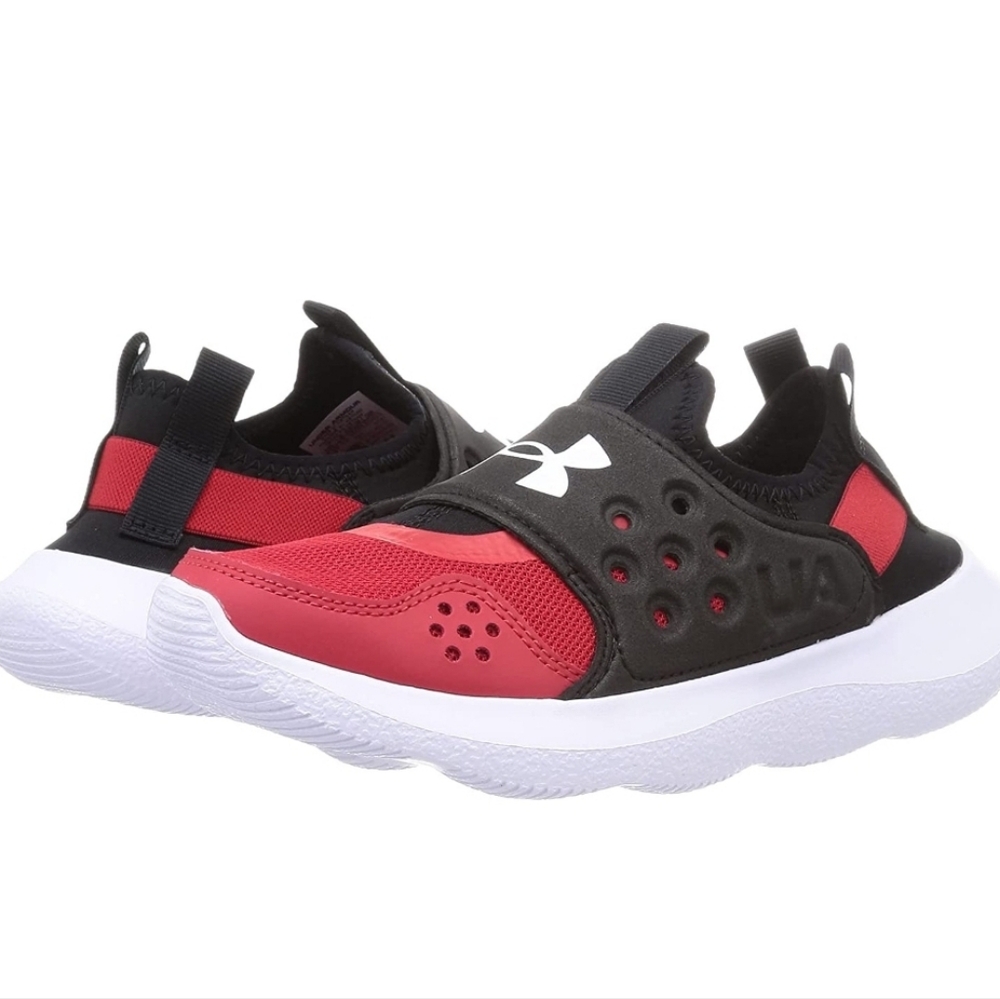 NEW Under Armour Unisex-Child Runplay Running Shoe Y7 red and black